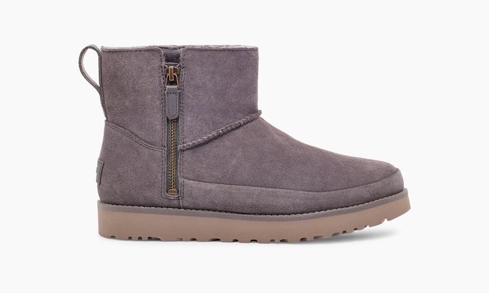 Ugg Classic Zip Mini - Womens Mini Boots - Grey - NZ (0687BLTIR)